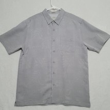 Quick Silver Waterman Collection Shirt Men&#39;s Sz L Large Gray Short Sleeve Casual - £28.04 GBP