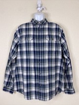 Magellan Men Size L Blue Plaid Hunt Gear Button Up Shirt Long Sleeve - $6.75