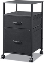 DEVAISE 2 Drawer Mobile File Cabinet, Rolling Printer Stand with Open Storage - £51.95 GBP