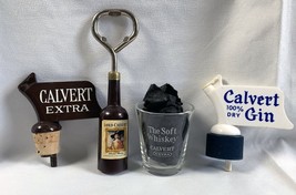 Calvert Extra Shot Glass 2 Liquor Pours Lord Calvert Bottle Opener - $28.66