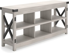 Modern Tv Stand By Ashley Bayflynn, Whitewash, Fits Tvs Up To 58&quot;, 6 Open - £204.00 GBP