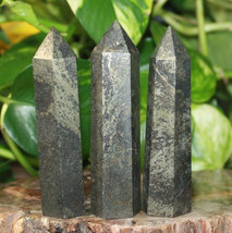 Natural Pyrite Healing Crystal Tower Point Wand Reiki Obelisk Home Decor... - £23.59 GBP