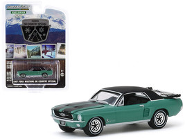 1967 Ford Mustang Coupe Loveland Green Metallic with Black Stripes and Black ... - £12.41 GBP