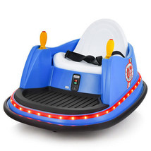 12V Electric Kids Ride On Bumper Car with Flashing Lights for Toddlers-Blue - C - £126.46 GBP
