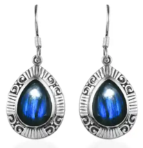 Artisan Crafted AAA Malagasy Labradorite Earrings in Sterling Silver 12.75 ctw - £27.93 GBP