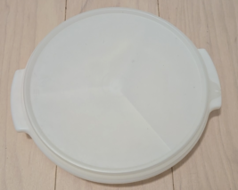 Tupperware (608-4 ) White Round Divided Tray With Lid  (229-17) &amp; Handle - $11.87