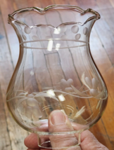 Etched Clear Glass Ceiling Light Lamp Shade Scalloped Berry&#39;s 1.75 Fitte... - $9.89