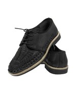 Mens Authentic Mexican Huaraches Closed Toe Dress Sandals Lace Up Black - £35.93 GBP