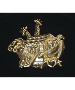 Vintage Style Noah&#39;s Ark Two by Two Brooch Gold Tone Pin Art Costume Jew... - £7.81 GBP