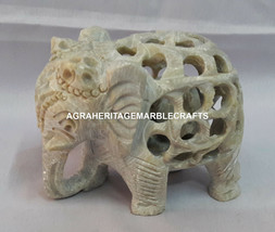 Marble Lattice Baby Elephant Handmade Arts Living Room Show Piece Decor ... - $42.32+