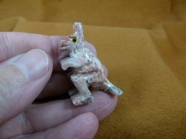 (Y-KAN-30) little gray red KANGAROO SOAPSTONE ROO figurine GEMSTONE kang... - £6.75 GBP