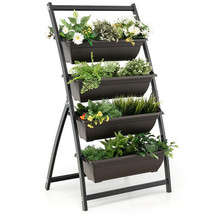 4-Tier Vertical Raised Garden Bed with 4 Containers and Drainage Holes-S... - £113.03 GBP