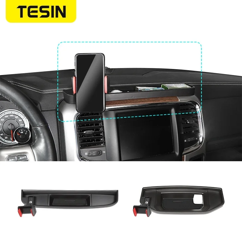 TESIN GPS Bracket For Dodge Ram 1500 Car Center Console Mobile Phone Holder - £25.01 GBP