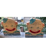 Vintage hand painted clown bookends - £38.32 GBP