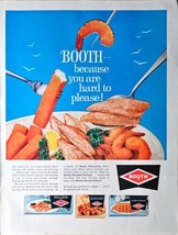 Booth fish sticks fillets breaded shrimp 1962 Vintage Print Ad 60&#39;s Booth - $14.77 CAD