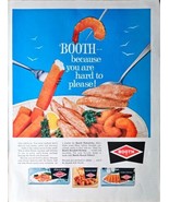 Booth fish sticks fillets breaded shrimp 1962 Vintage Print Ad 60&#39;s Booth - $14.60 CAD