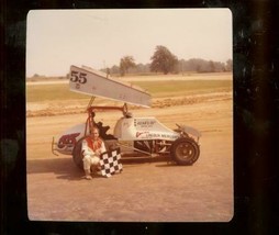Fred Linder #55 Winged Sprint Car Race Photo Vf - £11.63 GBP