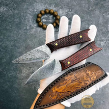 VG10 Damascus Steel Handmade Tactical Hunting Fixed Blade Knife With Sheath - £69.22 GBP