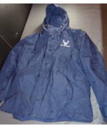 UNIFORM USAF AIR FORCE BLUE COLD WEATHER WINTER HOODED JACKET VERY WARM XL - $60.47