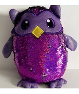 Shimmeez Owl Sequin Reversible Purple Silver Plush Stuffed Animal 8&quot; PLSHY1 - £15.71 GBP