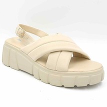 Aqua College Women Slingback Chunky Platform Sandals Godess Sz US 10M Bone Beige - £38.14 GBP
