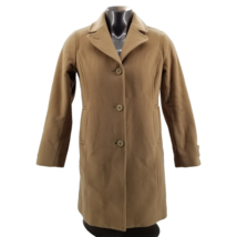 LL Bean Coat Womens  Brown 100% Lambswool Long Button Up Jacket Heavywei... - £69.79 GBP