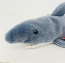 Ty Crunch Shark Beanie Babies 10&quot; Date Of Birth January 13 1996 Fish Sea Blue - £11.18 GBP