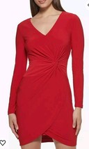 Guess  Women&#39;s  Matte  Jersey  V- Neck  Cocktail  &amp; Party  Dress  Size  8 Red - £36.01 GBP