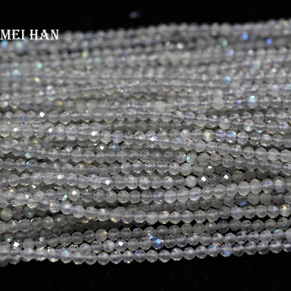 Wholesale (10strands/set) natural 2.5mm labradorite faceted loose seed beads for - £53.07 GBP