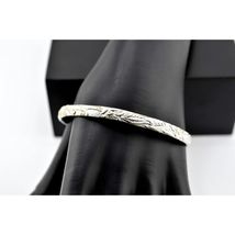 Vintage 925 Sterling Silver Taxco Mexico Carved Bangle Bracelet - $51.23