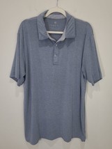 Free Fly Polo Shirt Mens XL Blue Lightweight Bamboo Golf Tennis Heathered - £12.86 GBP