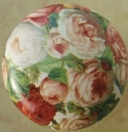 Cabinet Knobs Knob Rose Bouquet FLOWER - $4.70