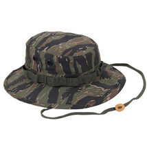 Made In Usa Tropical Boonie Mil Jungle Type Ii Tiger Stripe Small 6 3/4 - 6 7/8 - £19.53 GBP