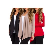 Rags &amp; Couture Womens Draped Open Front Shirt Hacci Cardigan Sweater - S, M - £11.99 GBP