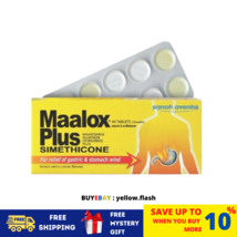 Maalox Plus Simethicone Tab 40&#39;S Relief Gastric &amp; Stomach Wind FREE SHIP - £16.84 GBP