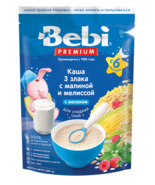 Bebi 3 Grains Raspberry Melissa 200g 6 Months Milk Cereal Babies Ziplock... - $9.99