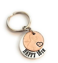 Happy 16th Birthday Gift with a Lucky 2008 Birth Year Penny Copper Coin Key Chai - $46.65