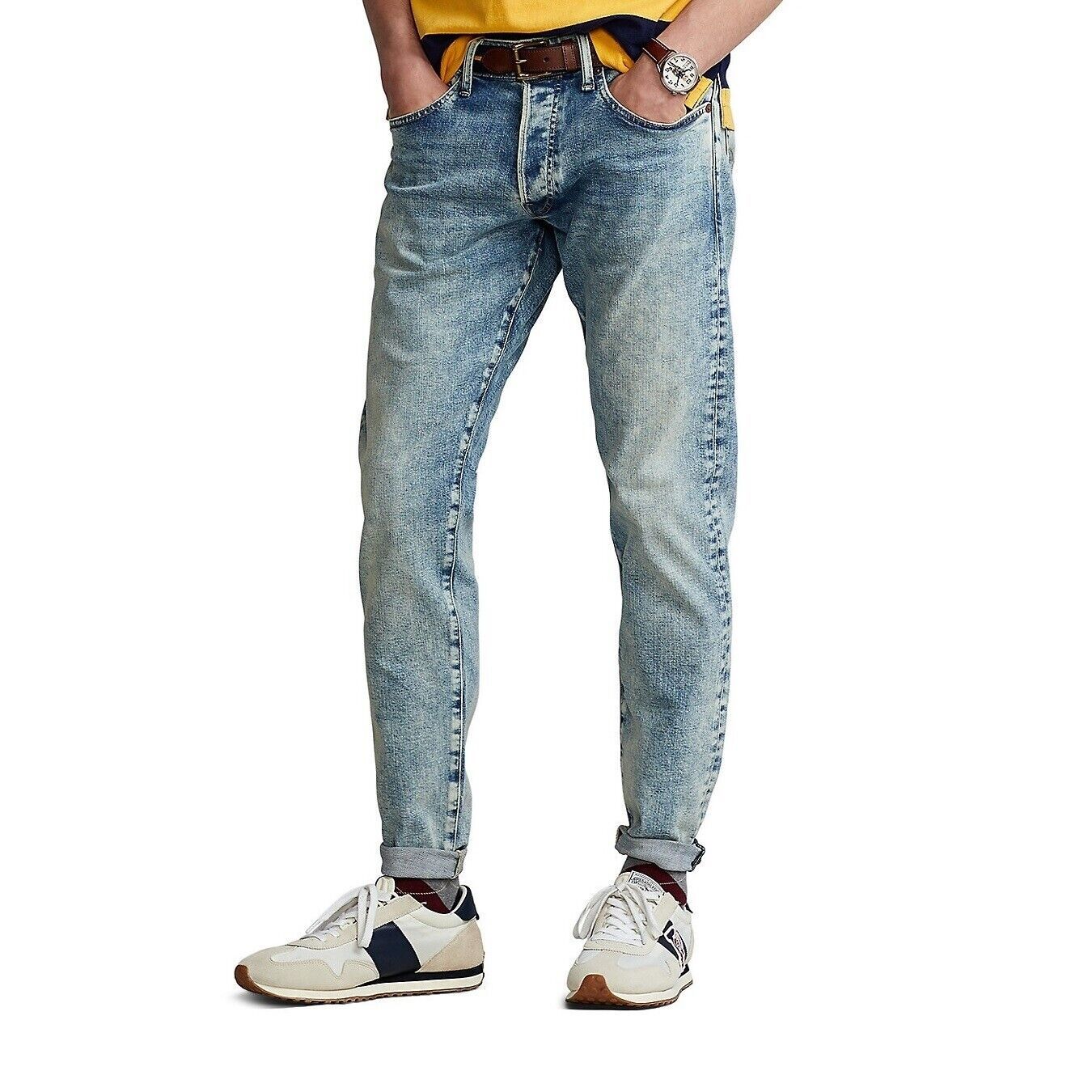 Polo Ralph Lauren Men&#39;s The Sullivan Slim Jeans Soft Touch Faded Denim B... - $99.12