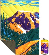 Camping Blanket, Puffy Waterproof Travel Blanket, Warm Cozy, Mountain, 7... - $38.99