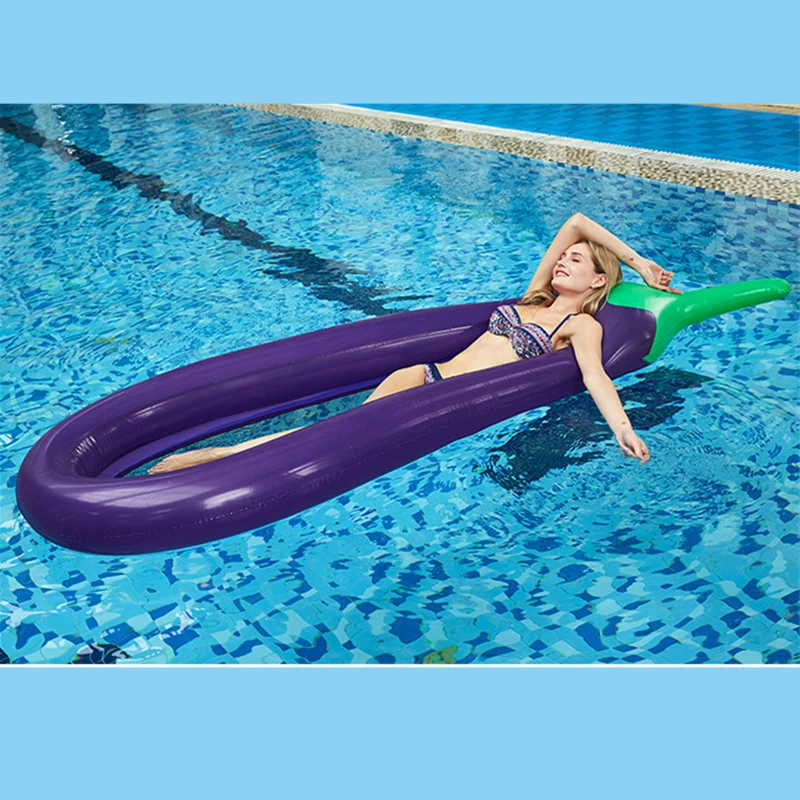 250cm Giant Inflatable eggplant Pool Floats Raft Swimming Ring Circle Summer - £41.28 GBP
