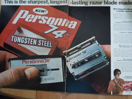 Vintage Personna 74 Razor Blade 2 Page Print Magazine Advertisement 1971 - £4.78 GBP