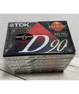 TDK D90 Superior Normal Bias Blank Audio Cassette Tapes  6 Pack Sealed - £14.75 GBP