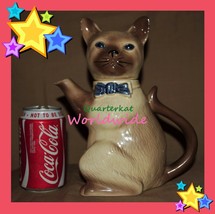 Tea Pots Vintage Porcelain Ceramics Pottery Tony Wood Pussy Foot Cat Kitten - $49.34