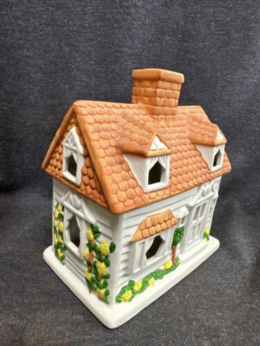 Partylite Vintage House Tea Light Candle Holder Party Lite Old World 6.5” Tall - $13.86