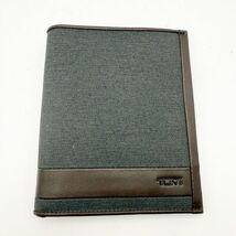 Tumi Alpha SLG Passport Holder Brown Leather Canvas Wallet - €68,73 EUR