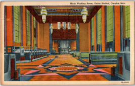 Main Waiting Room Union Station Omaha Nebraska Postcard Posted 1957 - £5.32 GBP