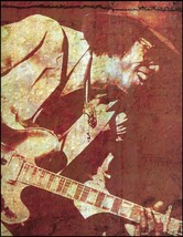 Johnny Guitar Watson onstage with Gibson ES-347 guitar 8 x 11 pin-up artwork - £3.40 GBP