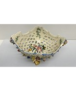 ANTIQUE Molded Floral Large Bowl Centerpiece Stunning! Made In Italy Cap... - $90.43 CAD