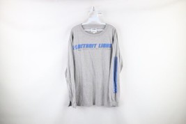 Vtg Y2K 2001 NFL Mens Large Detroit Lions Football Long Sleeve T-Shirt Gray USA - $39.55