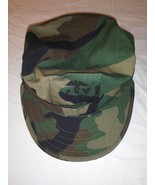 MARINE CORP USMC WOODLAND BDU UTILITY CAP COVER HAT 8 POINT EGA MEDIUM - $24.94